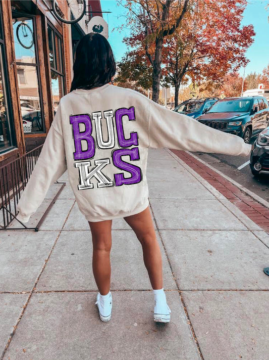 Bucks Purple/White DTF Transfer