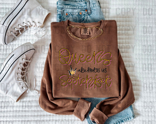 Queens Are Born In September DTF Transfer