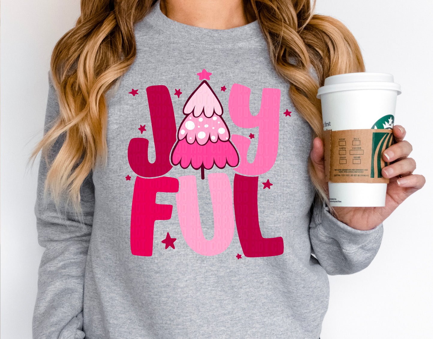 Pink Joyful Tree Stacked DTF Transfer