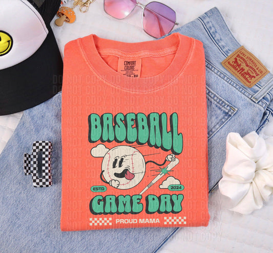 Baseball Game Day Proud Mama DTF Transfer