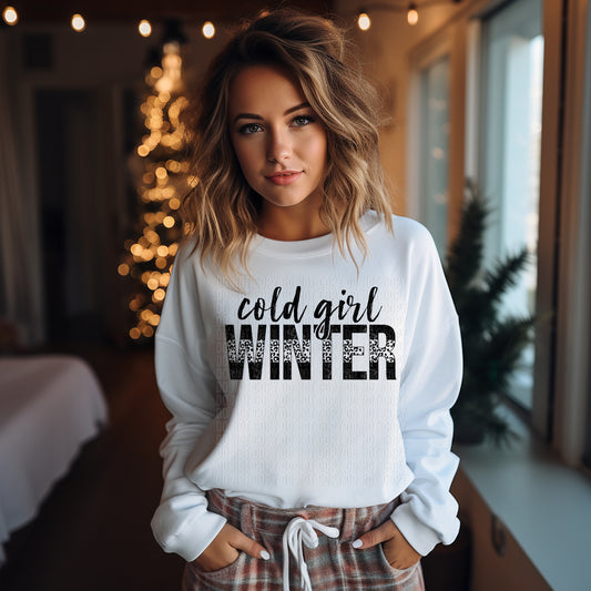 Cold Girl Winter DTF Transfer