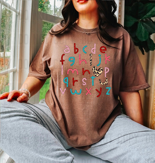 Alphabet Sequined Cheetah DTF Transfer