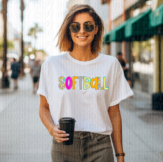 Softball Poppy Sports DTF Transfer