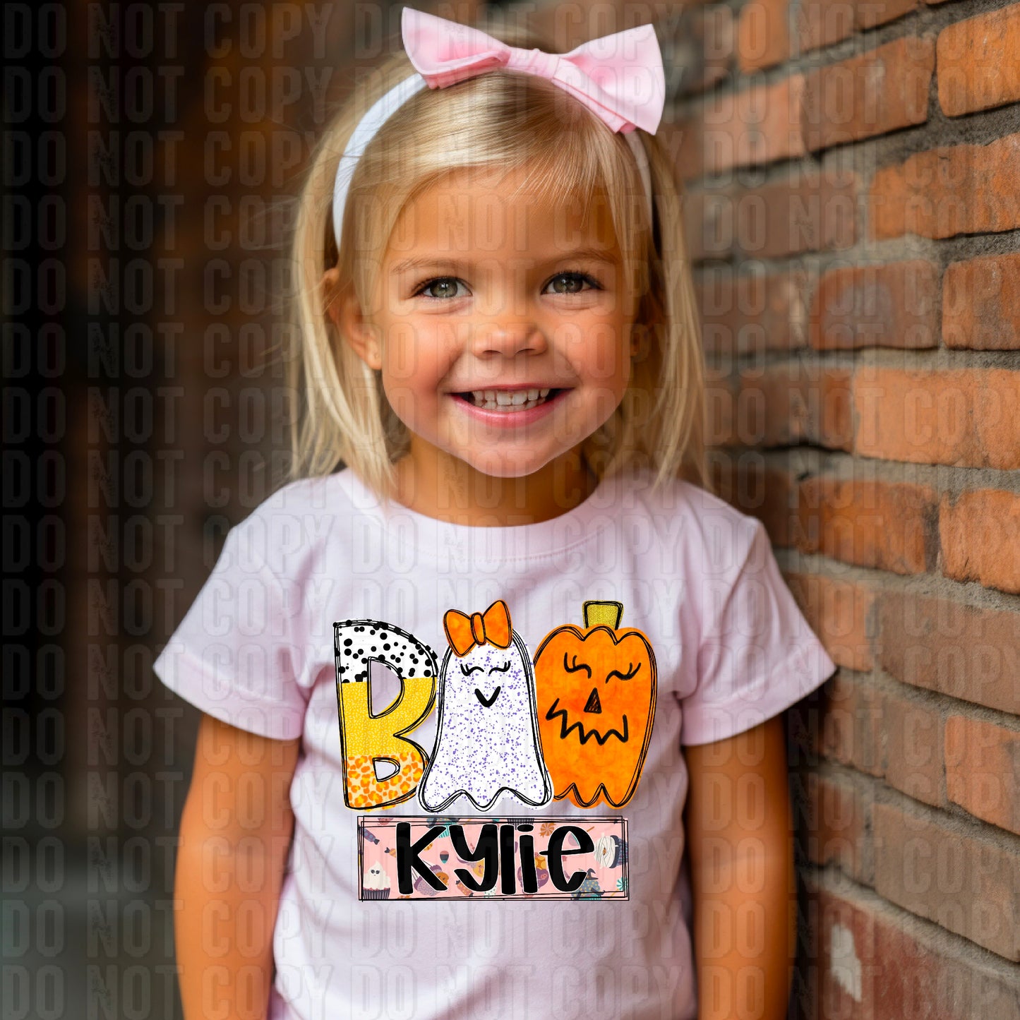 Girl Boo With Name Plate Personalized DTF Transfer