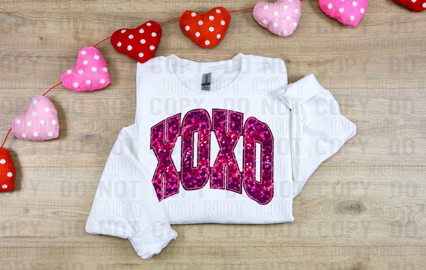 Xoxo Dark Colorful Sequined DTF Transfer