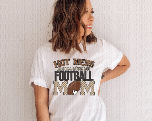 Hot Mess Football Mom DTF Transfer