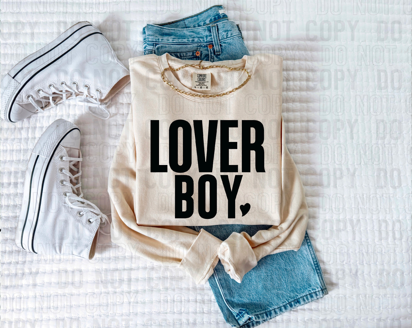 Lover Boy Black Font DTF Transfer