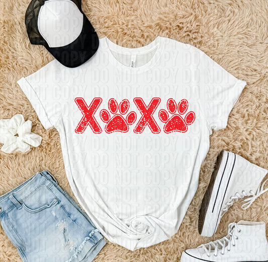 Xoxo Paw Prints Grunge DTF Transfer