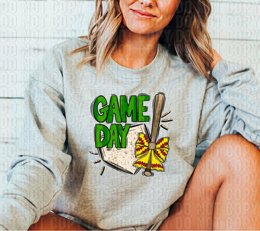 Game Day Softball Glitter Bow DTF Transfer