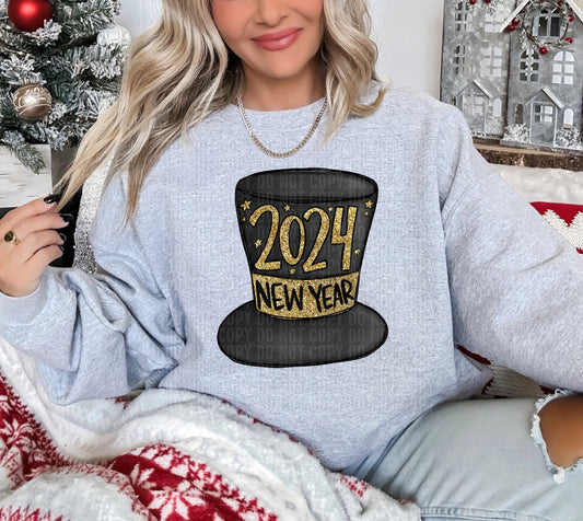 2024 New Year Hat DTF Transfer