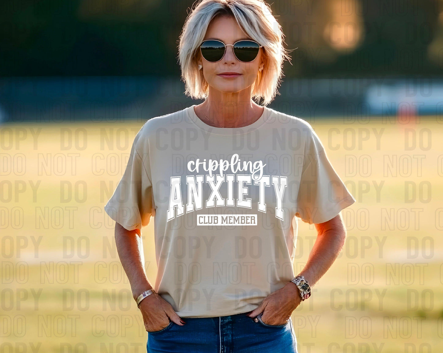 Crippling Anxiety Club White Font DTF Transfer