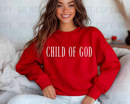 Child Of God White Font DTF Transfer