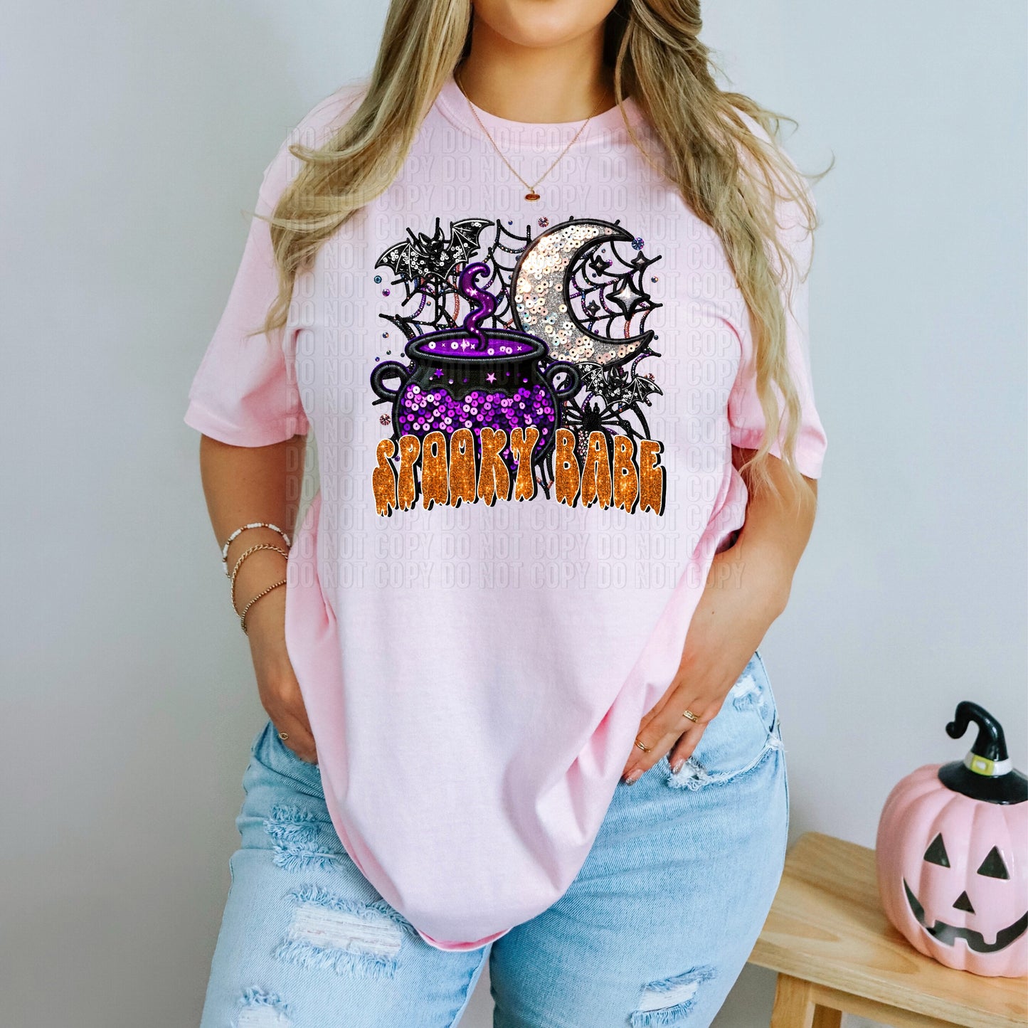 Spooky Babe Sequined DTF Transfer