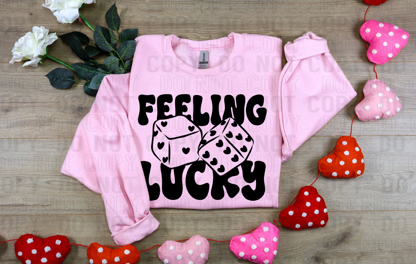 Feeling Lucky Black Font DTF Transfer