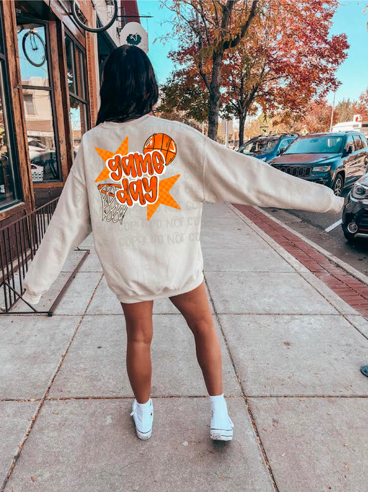 Game Day Basketball Orange DTF Transfer