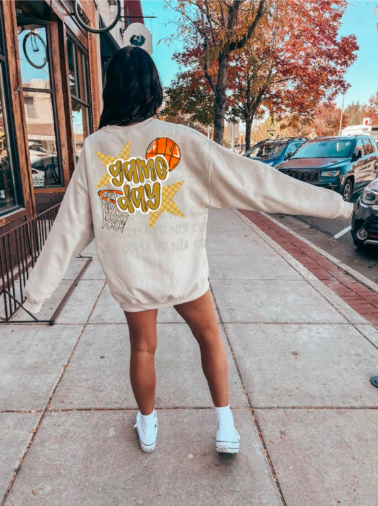 Game Day Basketball Yellow Gold DTF Transfer