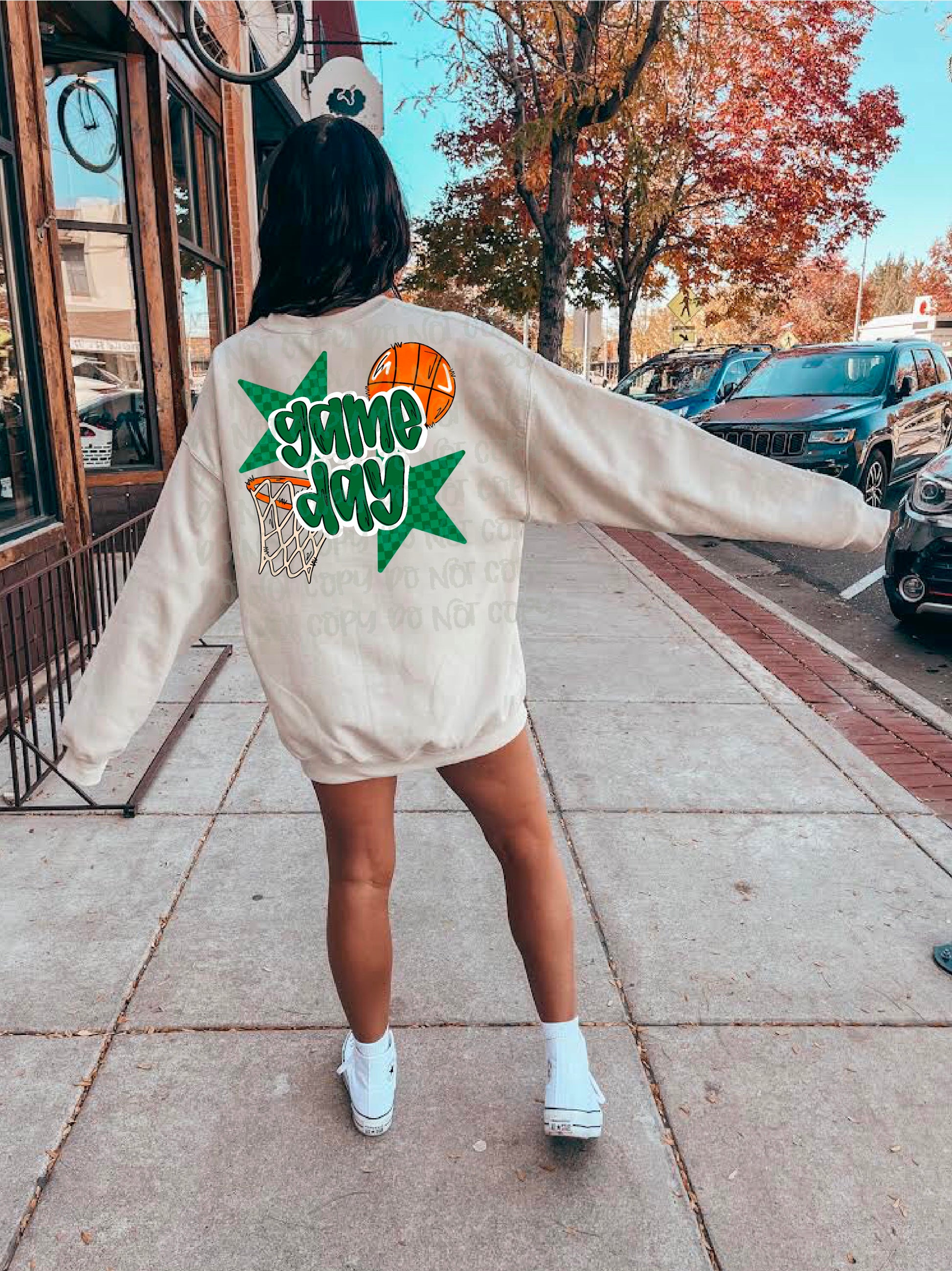Game Day Basketball Dark Green DTF Transfer