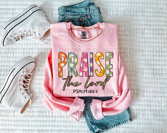 Praise The Lord Cheetah Floral DTF Transfer