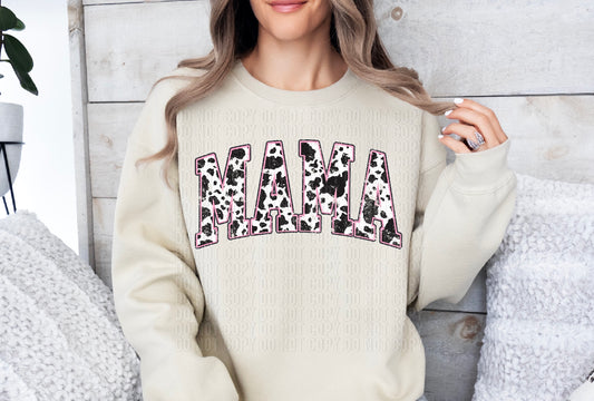 Mama Cowhide With Pink DTF Transfer