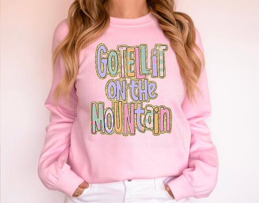 Go Tell It On A Mountain Pastel/Gold DTF Transfer