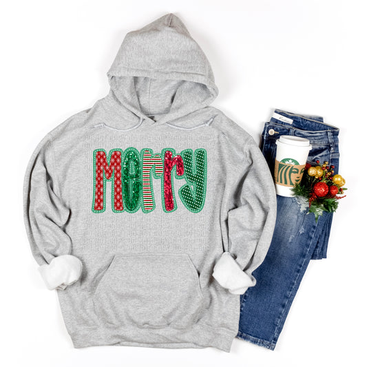 Merry Red/Green Faux Applique DTF Transfer