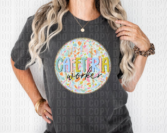 Terrazzo Circle Cafeteria Worker DTF Transfer