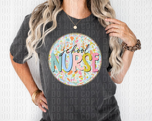 Terrazzo Circle School Nurse DTF Transfer