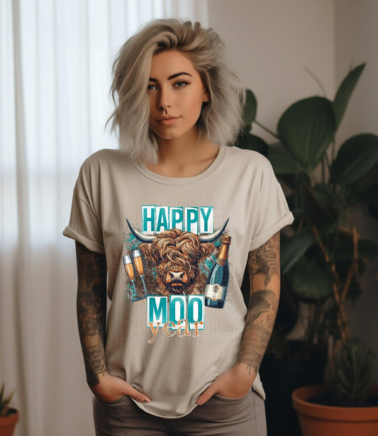 Happy Moo Year DTF Transfer
