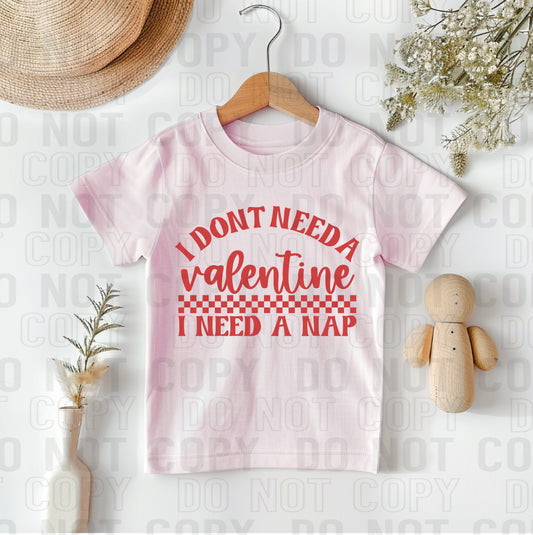 I Need A Nap Red Font DTF Transfer