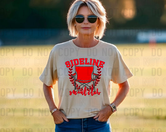 Sideline Social Club Red DTF Transfer