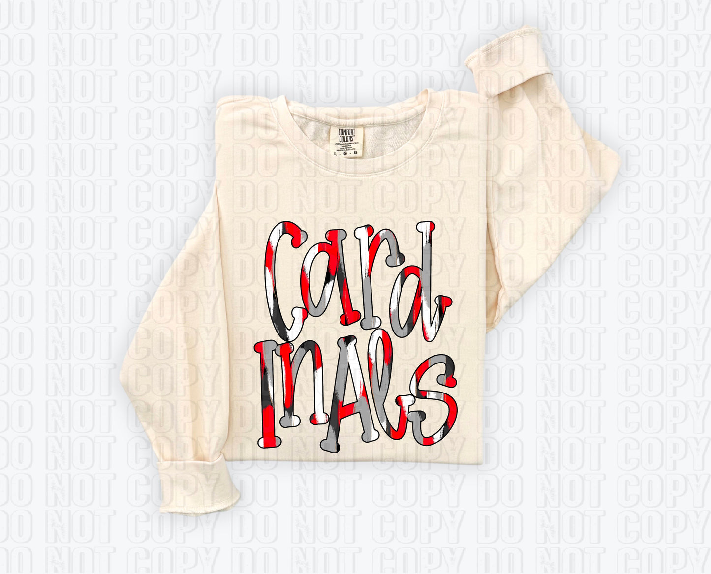 Cardinals Funky Spotted Serif Mascot Red DTF Transfer