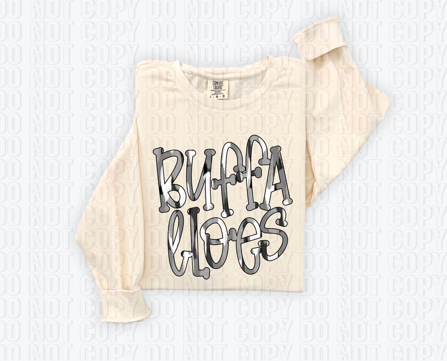Buffaloes Funky Spotted Serif Mascot Black DTF Transfer