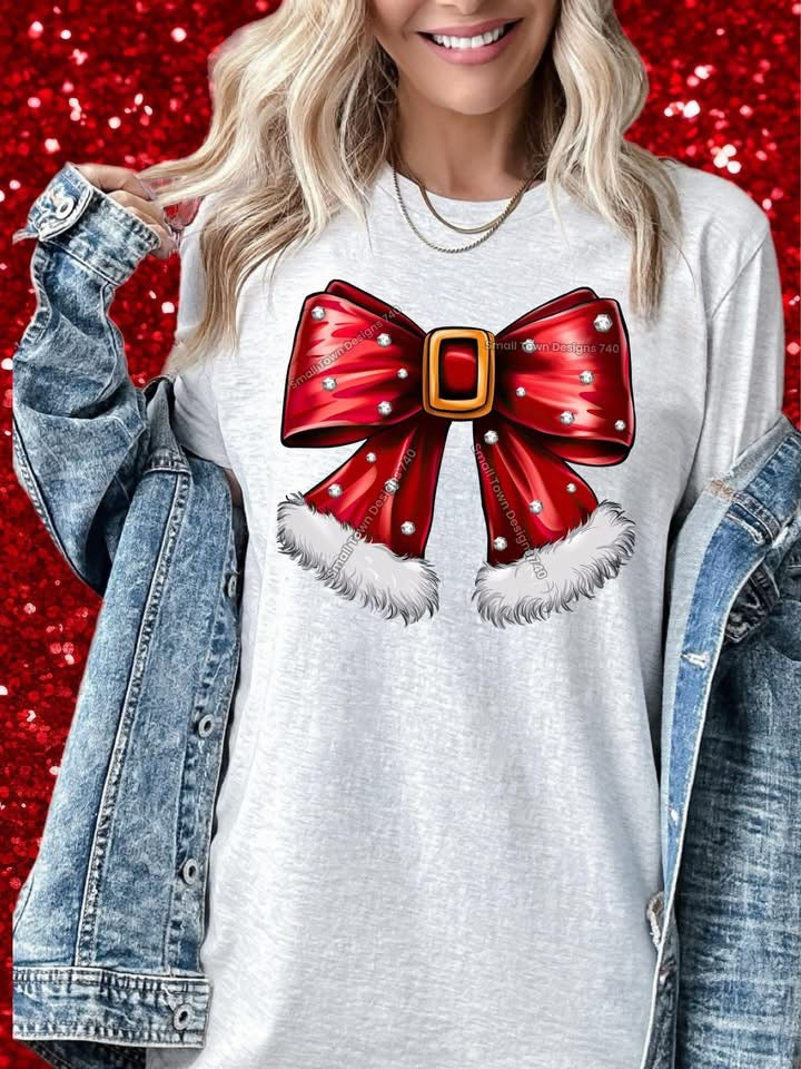 Santa Bow DTF Transfer