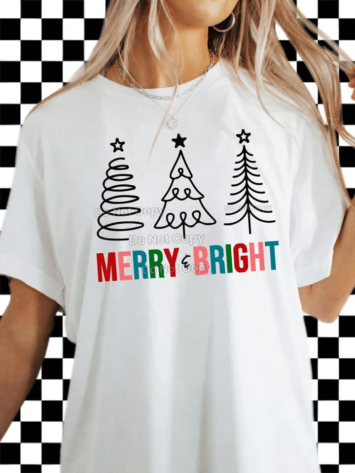 Merry And Bright DTF Transfer