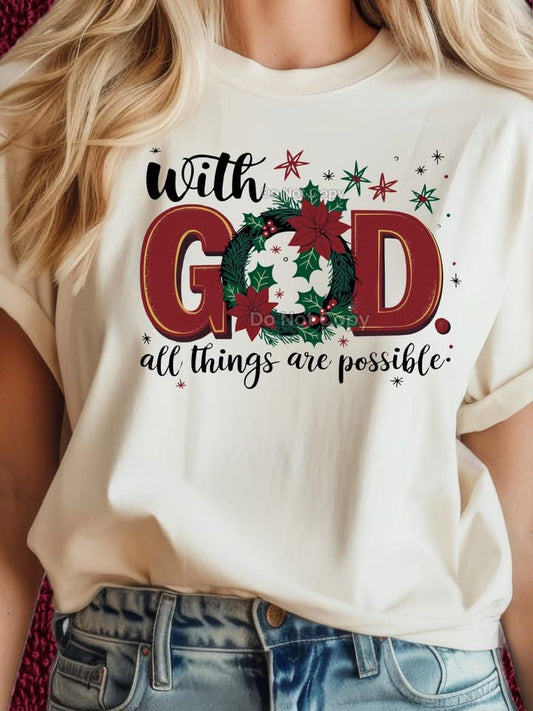 With God All Things Are Possible DTF Transfer