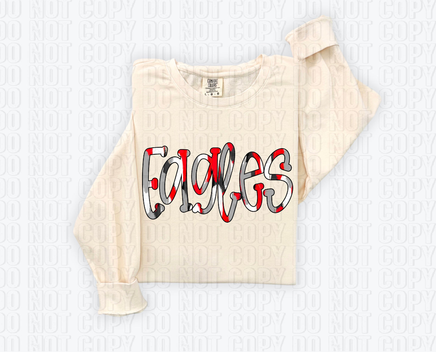 Eagles Funky Spotted Serif Mascot Red DTF Transfer