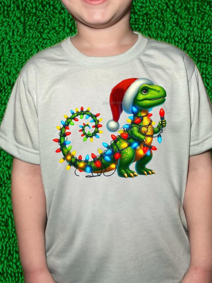 Christmas Dinosaur Boy DTF Transfer