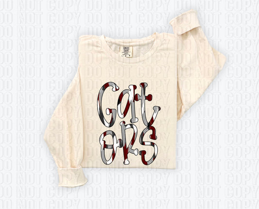 Gators Funky Spotted Serif Mascot Maroon DTF Transfer