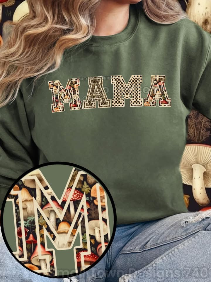 Mama Mushroom Name DTF Transfer