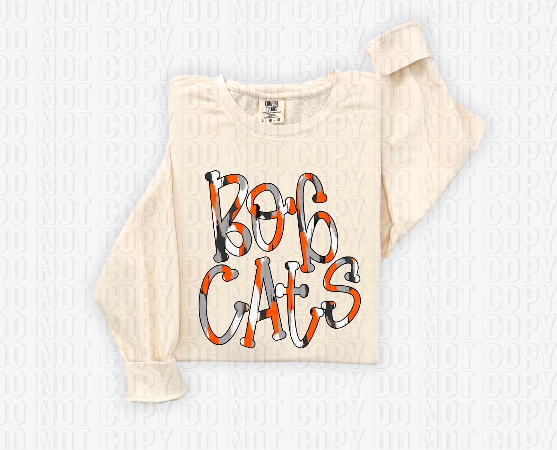 Bobcats Funky Spotted Serif Mascot Orange DTF Transfer