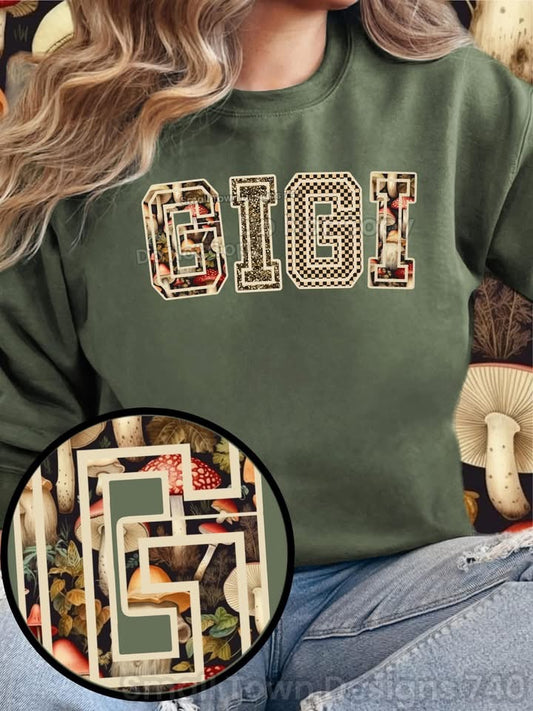 Gigi Mushroom Name DTF Transfer