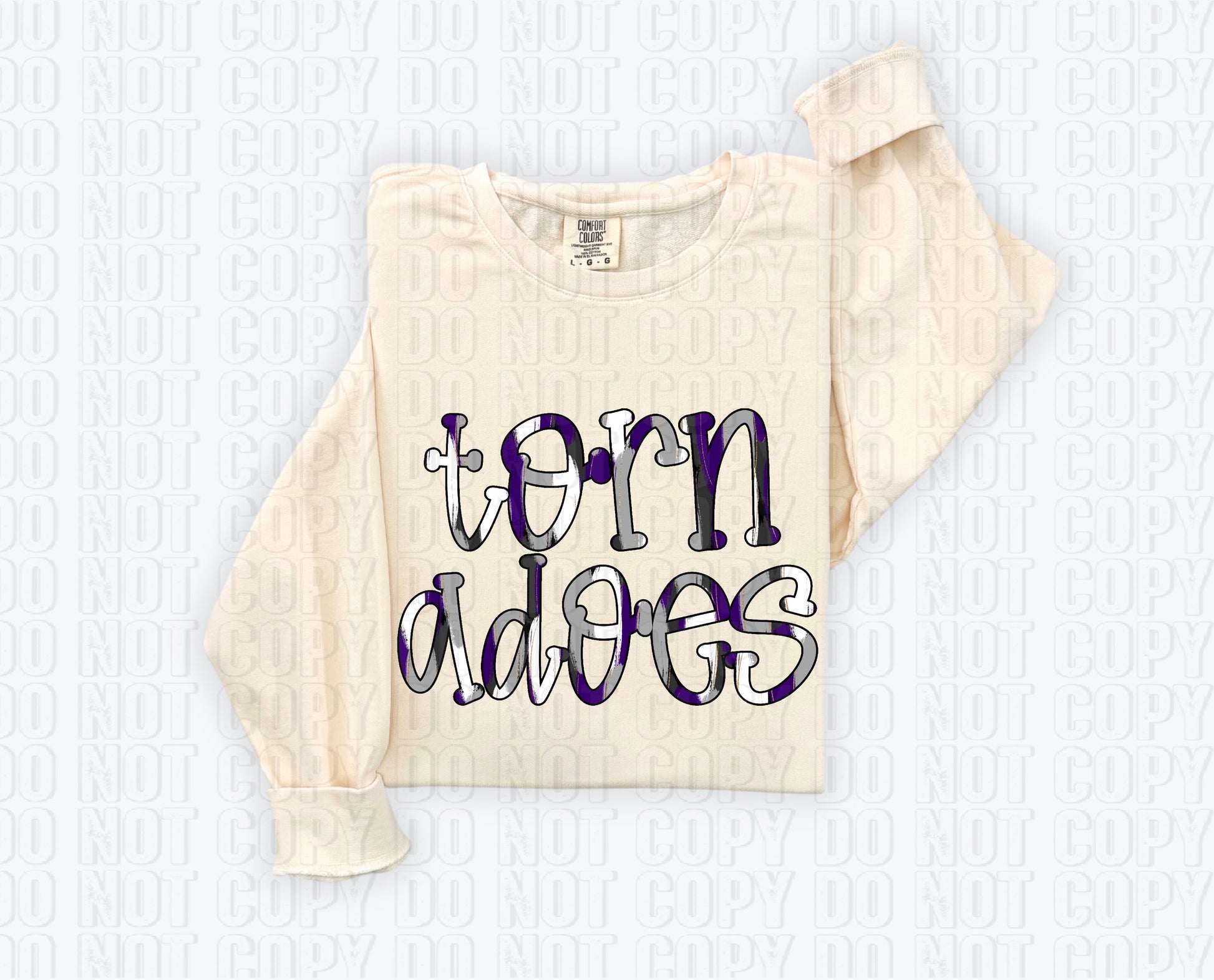 Tornadoes Funky Spotted Serif Mascot Purple DTF Transfer