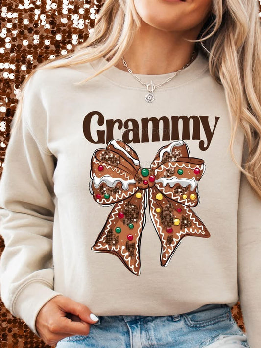 Grammy Gingerbread Bow DTF Transfer