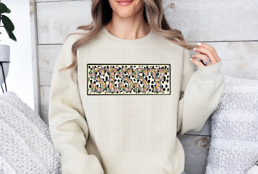 Sissy Brushstroke Dot Name Plate DTF Transfer