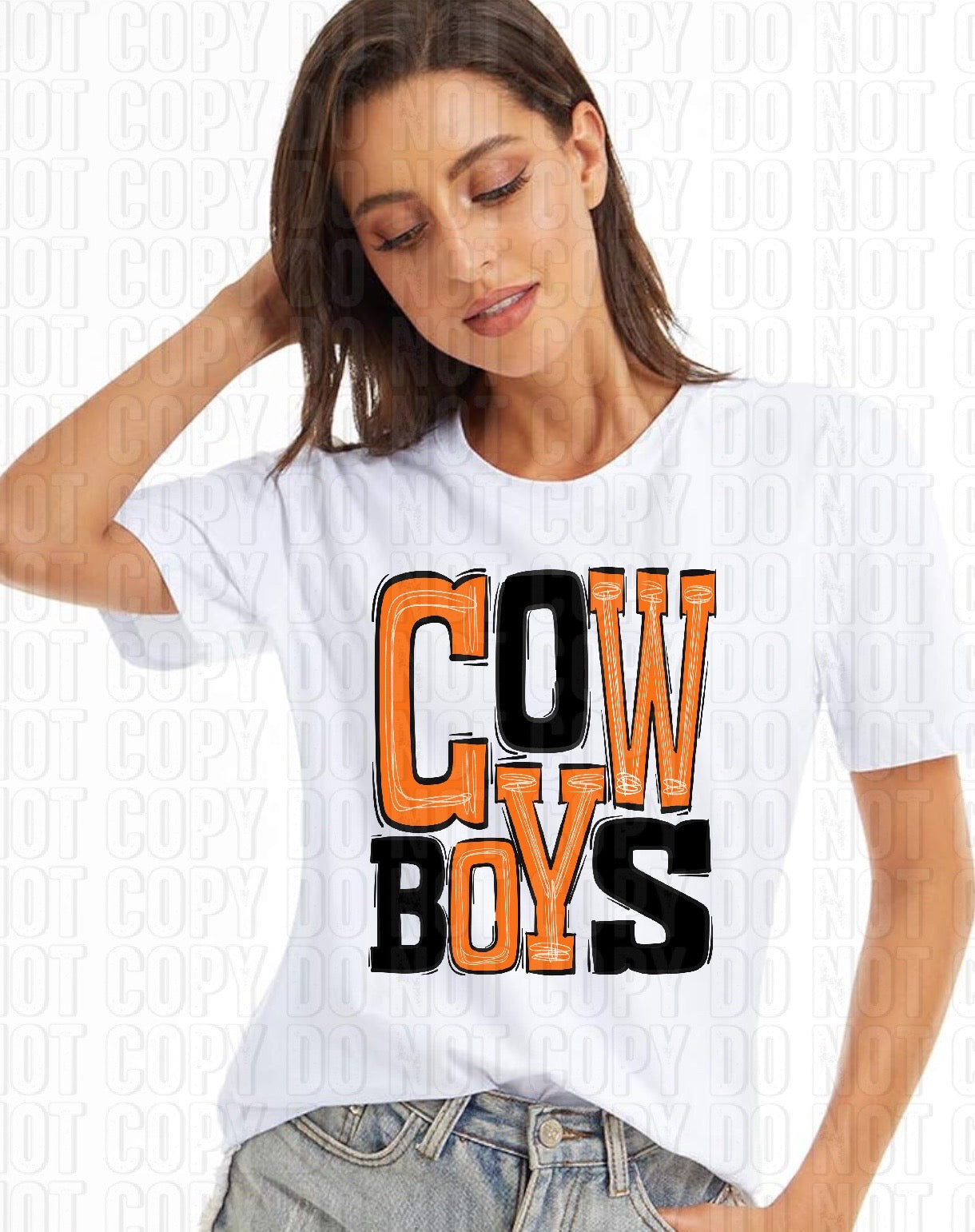 Cowboys Orange & Black Sporty Mascot DTF Transfer