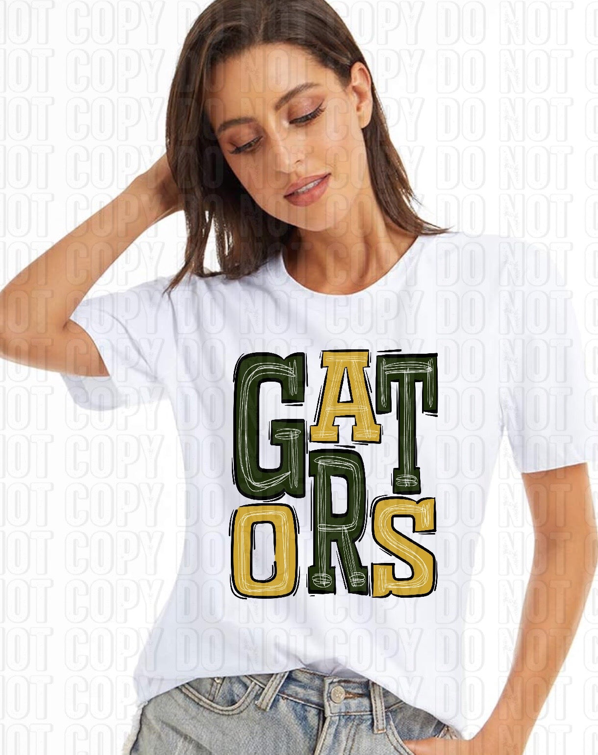 Gators Dark Green & Yellow Gold Sporty Mascot DTF Transfer