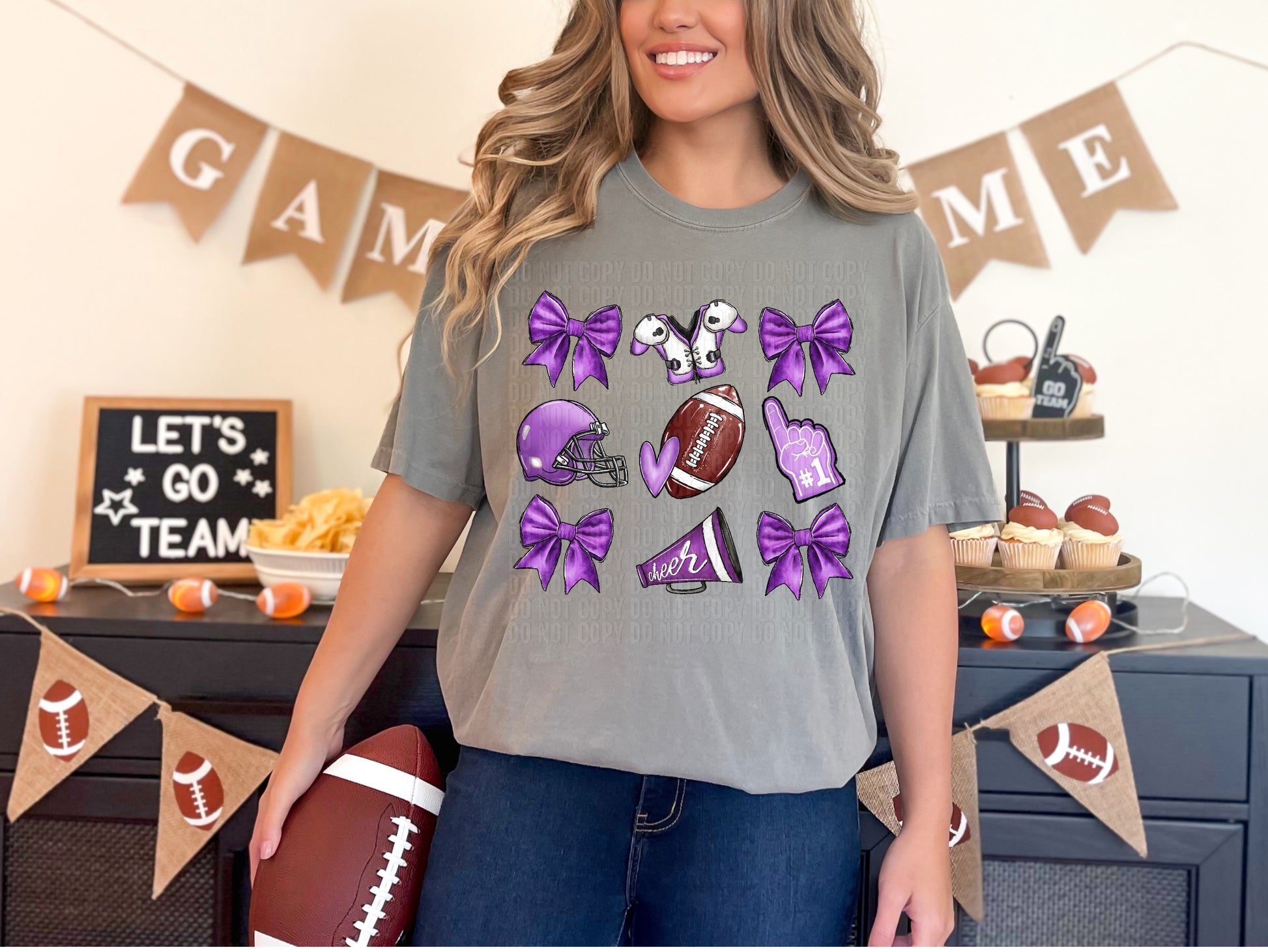 Football Icons Purple DTF Transfer