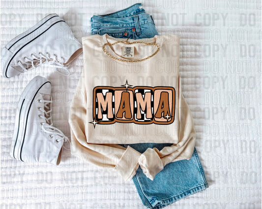 Mama Tan/Brown Checker DTF Transfer