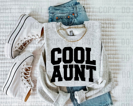 Cool Aunt Black Font DTF Transfer