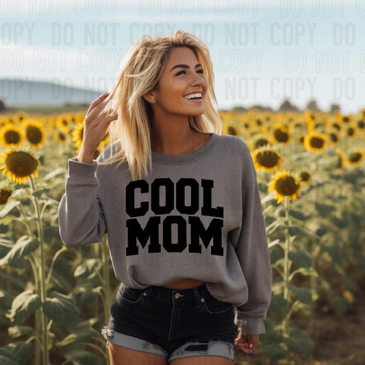 Cool Mom Black Font DTF Transfer